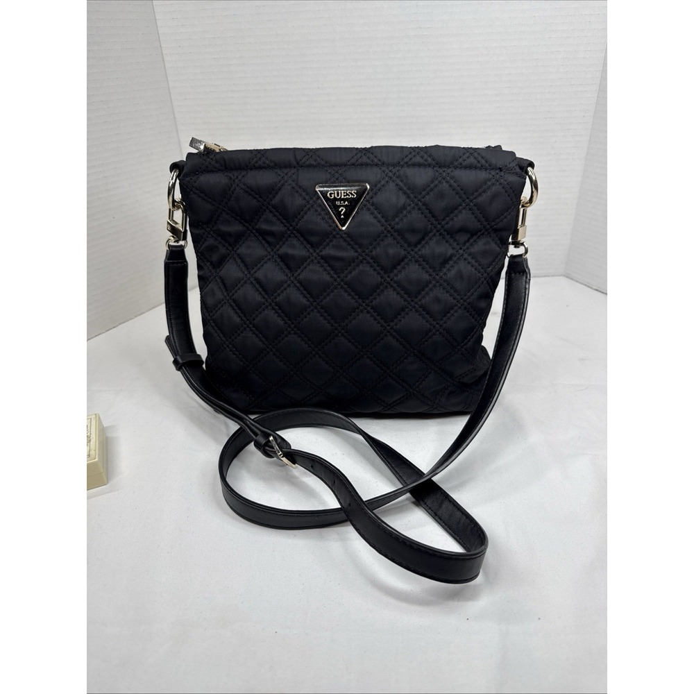 Guess Jaxi Nylon Tourist Crossbody Bag Black Gold